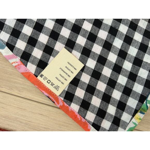 NWOT Anthropologie Apron Floral Black Check & Tea Towel - Picture 6 of 11